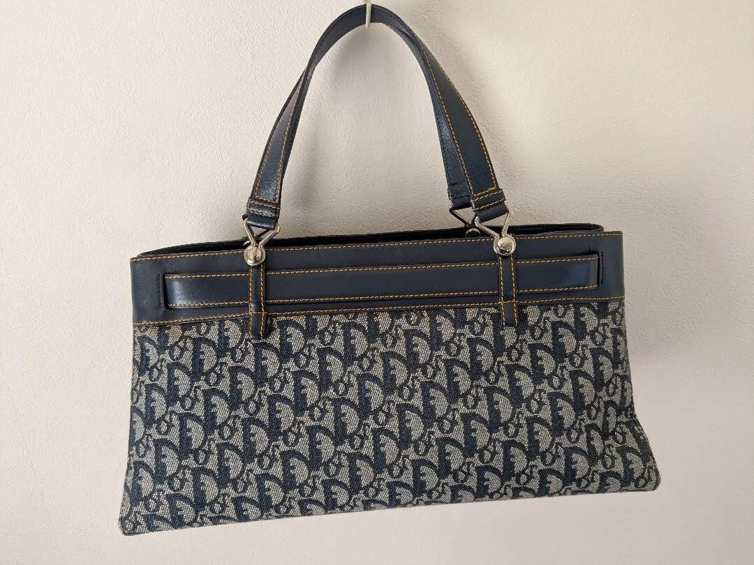 Sac à main femme AUTH Christian Dior Classic Tote   motif logo cuir toile
