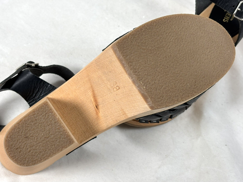 Piattaforme alte in pelle intrecciata Huarache SWEDISH HASBEENS nuove senza scatola taglia 8 - Foto 4 di 6