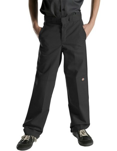 Dickies Boy's Relaxed Fit Black Pants Size 5 Double Knee Straight Leg NEW - Picture 2 of 3
