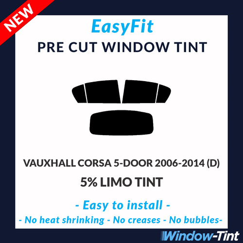 Tinte precortado estático EasyFit para Vauxhall Corsa 5 puertas 2006-14 (D) - 5 % limusina trasera - Imagen 1 de 3