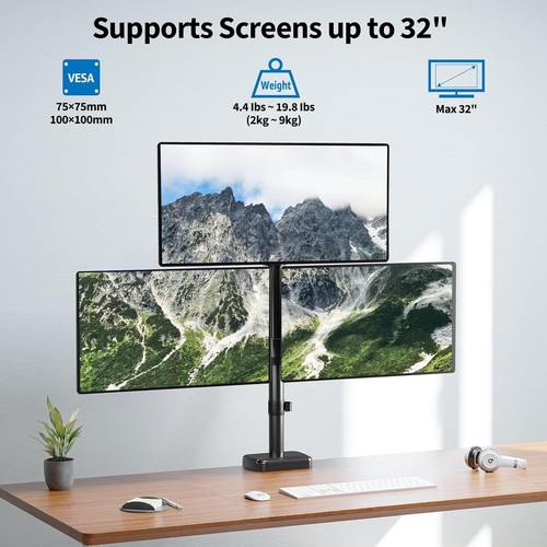 Monitore Tischhalterung - 3 @ 17 lbs/32" - Gas/Feder ausgeglichen - neigbar/schwenkbar - Bild 2 von 6