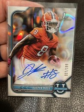 2022 Bowman U Football Justyn Ross Silver  Auto /199 Prospect 1st Auto