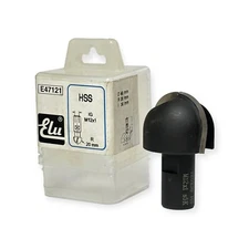 Elu E47121 HSS Guttering Router Cutter D:40mm R:20mm - M12x1mm Threaded Shank