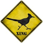 Roadrunner Xing Novelty Mini Metal Road Notice 8" Cross Xing Crossing Sign