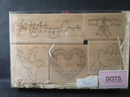 CTMH/DOTS rubber stamp set, WEDDING Heart Doves - Picture 1 of 3