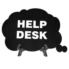 Help Desk Cloud Speech Bubble (6 x 4") Table Sign With Acrylic Easel