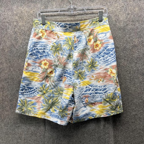Tommy Hilfiger Shorts Men Small Blue Swimwear Trunks Floral Vintage 90s EUC - Picture 5 of 11