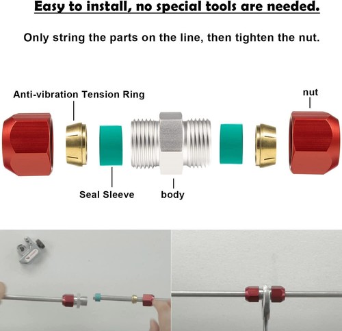 800-640 5/8'' Aluminum Line Splice Repair Kit Works for A/C coolant Etc 5Pcs/Set - Picture 10 of 11
