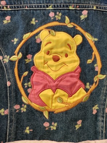 Winnie The Pooh Girls 7-8 Denim Vest Jeans Set Embroidered Applique Disney Vtg - Picture 9 of 20