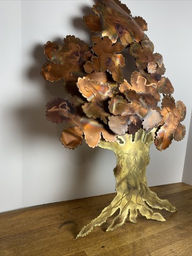 MCM 26"" Escultura de árbol de cobre metal arte de pared firmado estilo Nelson/Jere - Imagen 10 de 11