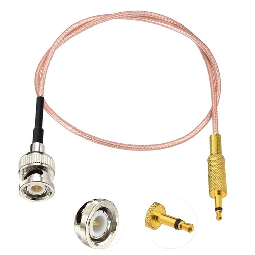 Radio Coax Antenna Input Connector w/ BNC Male to 3.5mm (1/8") Mono TS Male 60cm - Picture 1 of 4