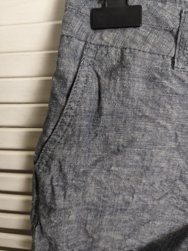 Khakis by Gap City 3 inch Shorts Light Blue Chambray size UK 8 Linen/Cotton blen - Picture 2 of 6