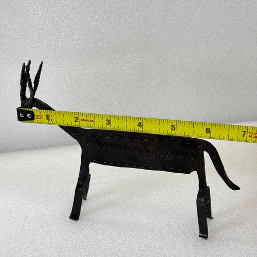 Vintage Brutalistische Hirsch Gazelle oder Antilope Schmiedeeisen 5,5" Gesamthöhe - Bild 5 von 15