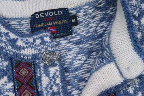 NEW DEVOLD 1853 OLMES CARRETTI HOOK PEWTER MENS MEDIUM VINTAGE WOOL SWEATER PUL - Picture 17 of 18