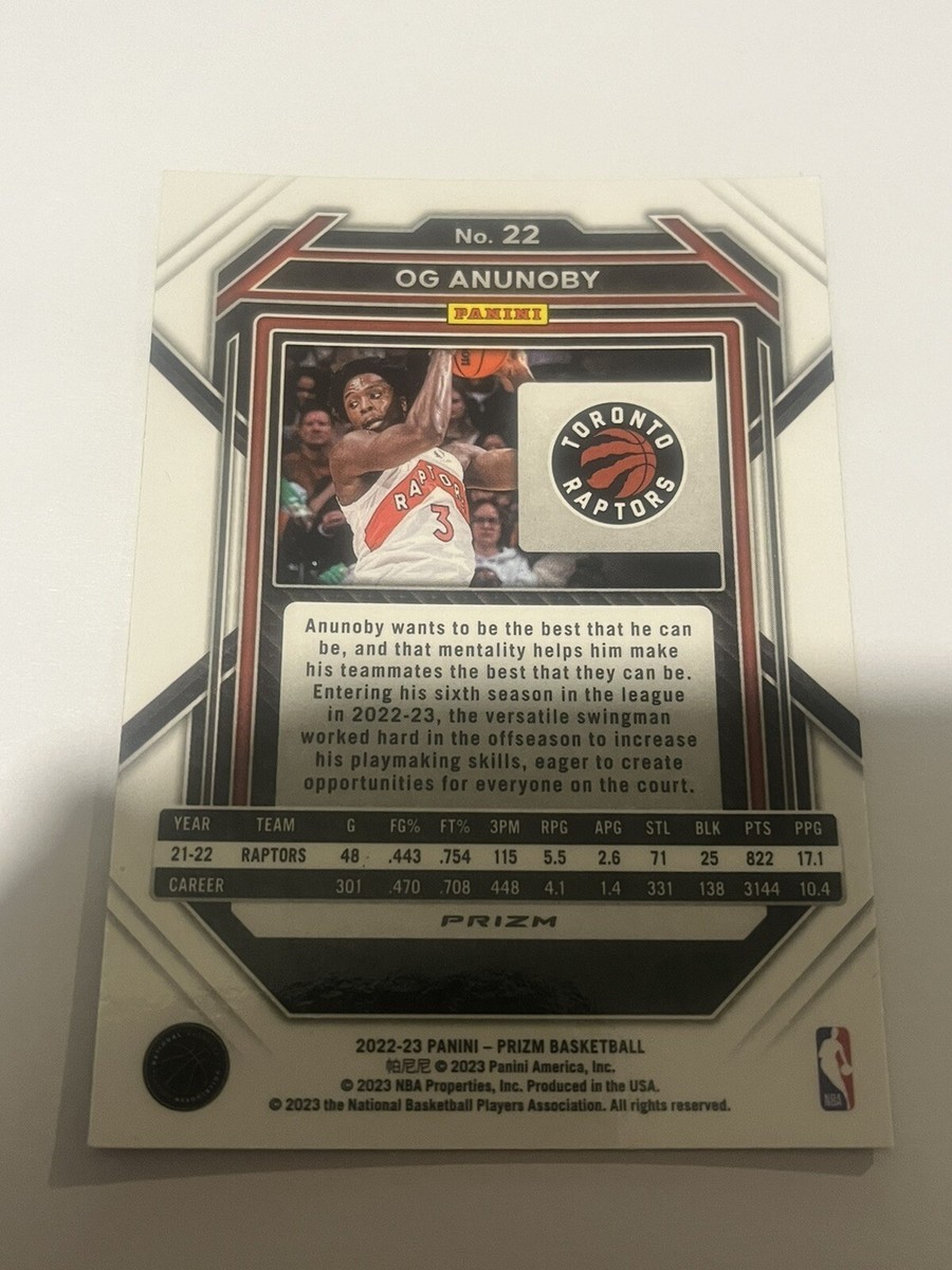 2922-23 Panini Prizm OG Anunoby Blue Wave Prizm #22 Toronto