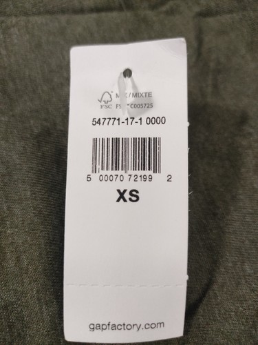 Gap Men's Everyday V-Neck T-Shirt Green Size XS - 第 5/10 張圖片