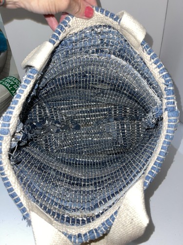 Bolso de Mano Denim Rag Azul Plata Doble Correas - Imagen 6 de 7