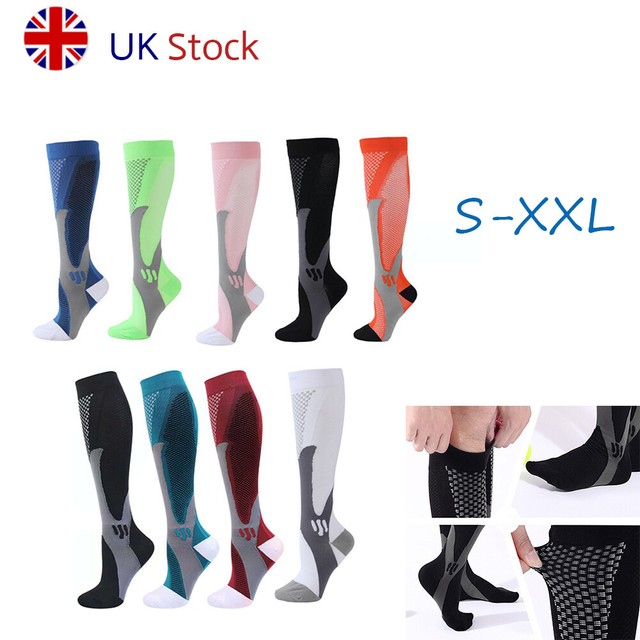 Mens Compression Socks 20-30 mmhg Leg Support Sports Running Size S-XXL Mens Compression Socks 20-30 mmhg Leg Support Sports Running Size S-XXL