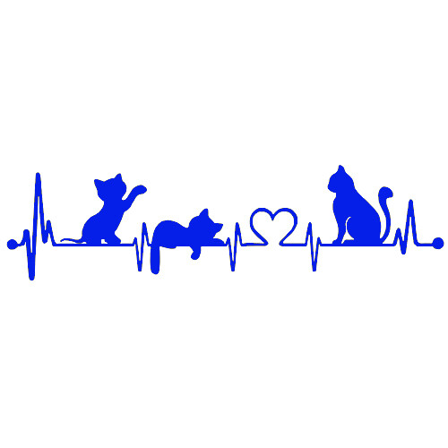 Heart Beat Cat sticker VINYL DECAL Kitty Kitten Felis Catus Felidae Calico Tabby - Picture 6 of 12