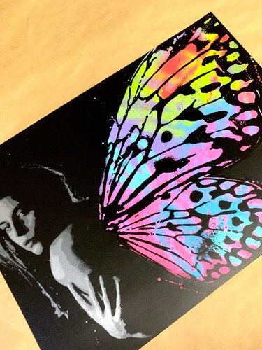 John Doe In the Wings Art Print Signed Butterfly Graffiti Tag martin whatson - Picture 2 of 8