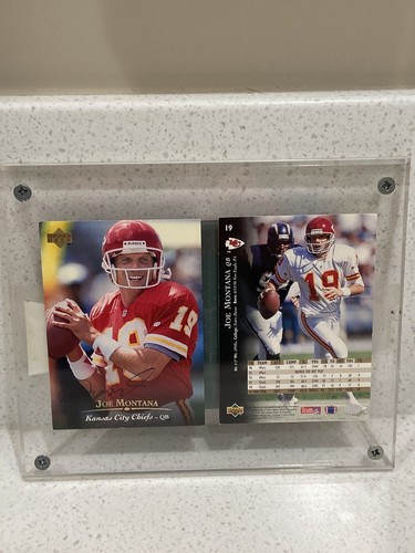 1995 UPPER DECK JOE MONTANA SIGNED 2-CARD SET KANSAS CITY CHIEFS COA 95-#19 - Picture 5 of 12