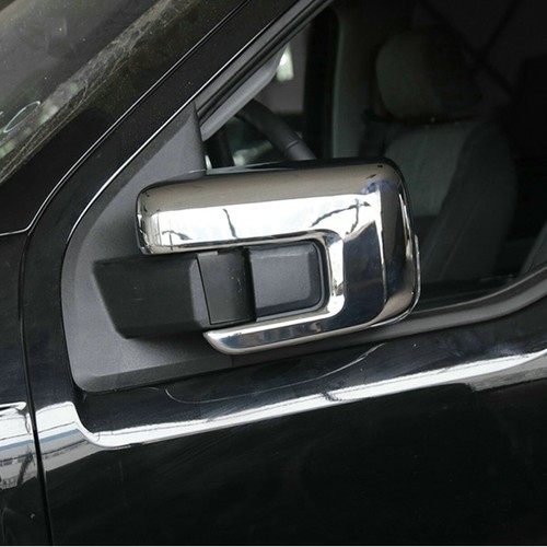 Pair For Ford F150 F-150 2021-2022 Chrome Rear View Side Mirror Covers Trim - Picture 3 of 9