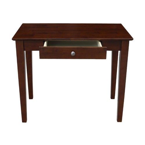 36 in. Rectangular Espresso 1 Drawer Writing Desk with Solid Wood Material - Picture 6 of 7