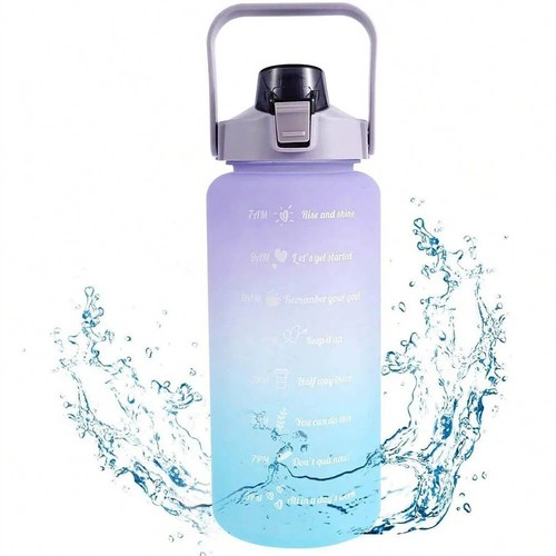 2 Litre Water Bottle with Straw Motivational Time Marker Leakproof Gym Sports UK - Picture 14 of 15