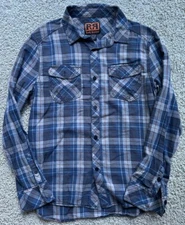 Men’s Rock Revival Check Flannel Button Down Shirt Size M