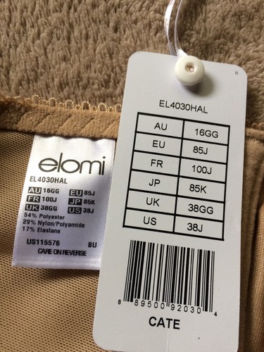 Elomi  Cate 38J (GG) Hazel Underwire Full Coverage Banded Bra Style 4030 NWT - Picture 5 of 7