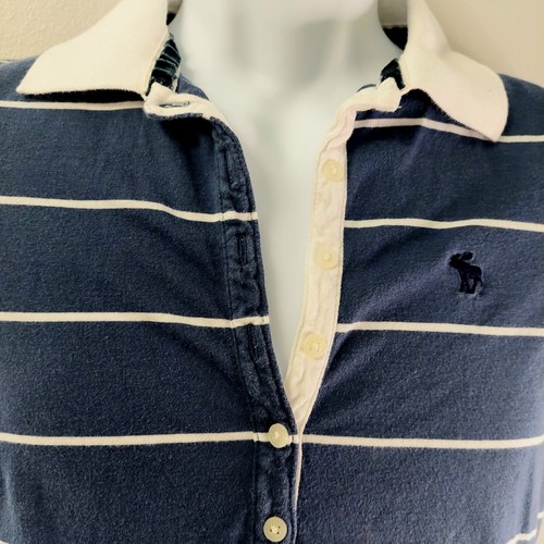 Vintage Y2K Abercrombie & Fitch Womens Large Polo Shirt Blue - Picture 3 of 8