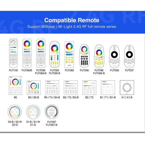 MIboxer 2.4G CCT RGB RGBW RGB+CCT LED strip light wifi Controller Dimmer remote - Picture 41 of 76