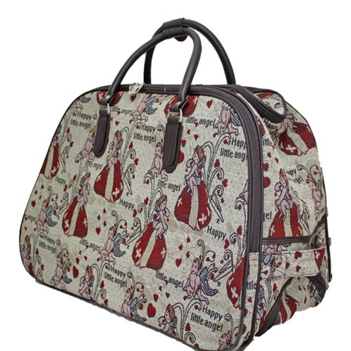Borsa trolley unisex donna bagaglio a mano stampata floreale weekend su ruote - Foto 29 di 51