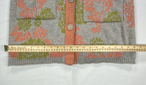 Sundance maglione cardigan donna XS lana di agnello lungo spolverino maglia floreale - Foto 5 di 10