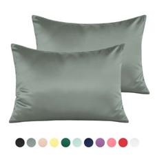 Silky Satin Toddler Pillowcase 2 Pack Soft Zipper Travel Pillow Cover 13 x 18 in