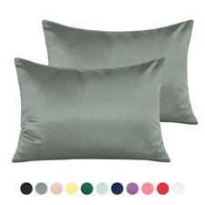 Silky Satin Toddler Pillowcase 2 Pack Soft Zipper Travel Pillow Cover 13 x 18 in