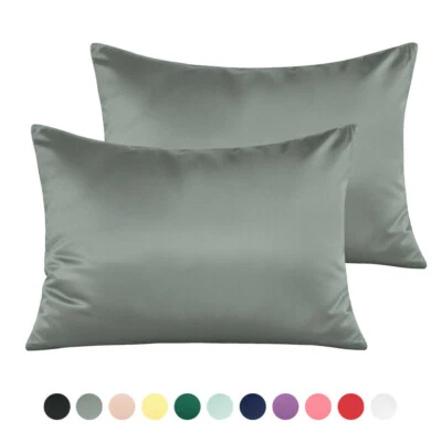 NTBAY Silky Satin Toddler Pillowcase 2 Pack Soft Zipper Travel Pillow Cover 13 x 18 in