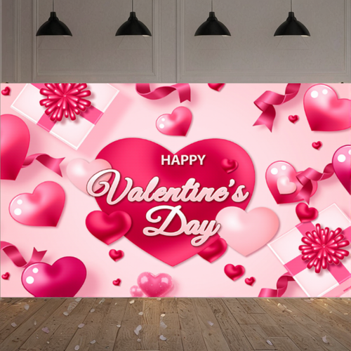 Valentine's Day Theme Love Heart Party Decor Love Heart Photography Background - Picture 7 of 14