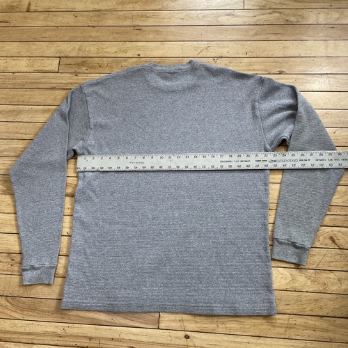 PRO SUPER HEAVY Thermal Shirt Men XL Gray Vtg y2k USA Waffle Knit Skate Grunge - Picture 7 of 20