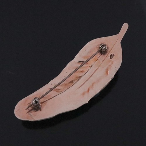 Viggo Pedersen - Copenhagen. Sterling Silver Brooch with Enamel. - Picture 3 of 4