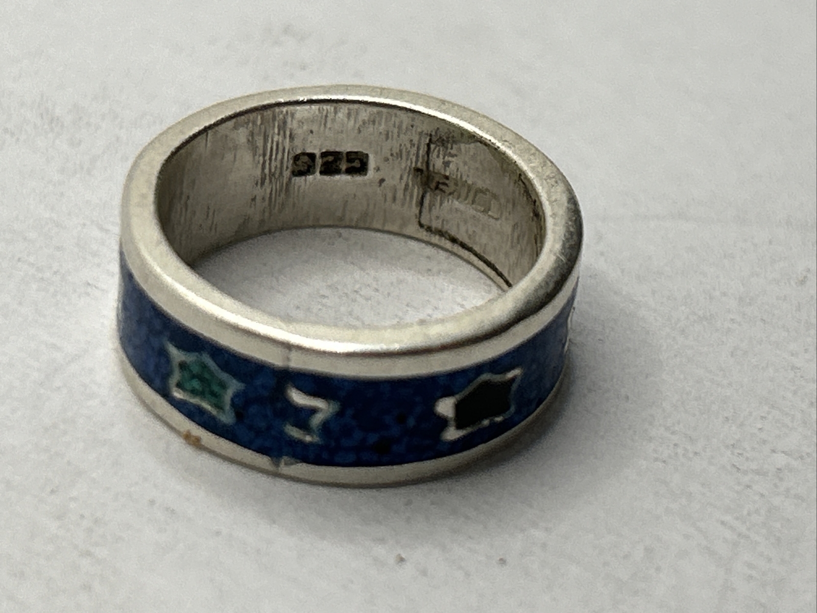 Vintage Sterling Silver Star Patterned Mexico Ban… - image 2