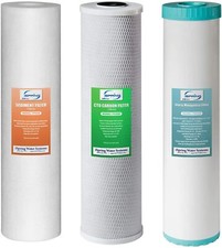 iSpring F3WGB32BM 4.5” x 20” 3-Stage Whole House Water Filter Replacement Set 