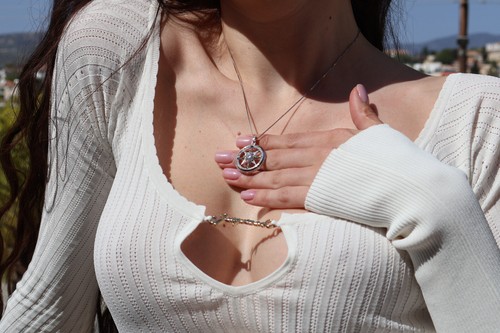 Certified 2ct Diamond Compass Jewelry for women Gold Diamond Compass Anniversary - Picture 7 of 18