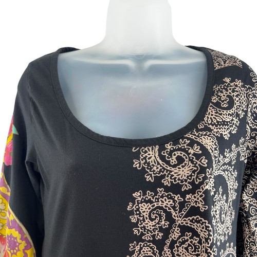 Desigual Milton Tunic Top Women's Medium Asymmetrical Floral Boho Long Sleeve - Picture 11 of 21