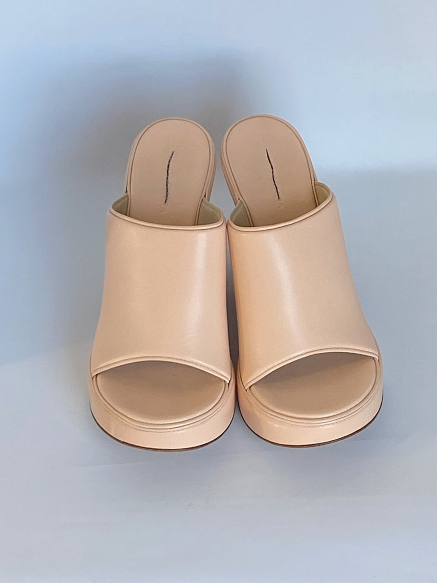 $1250 Bottega Veneta Wedge Leather Platform Sandals size 40