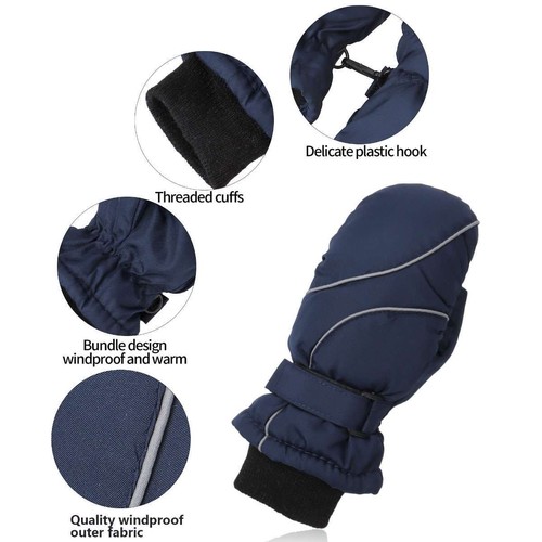 Waterproof Outdoor Kids Winter Gloves Boys Girls Warm Snow Children Ski Mittens - Picture 10 of 14
