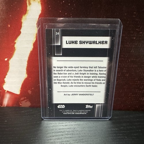 2021 Topps Chrome Star Wars LUKE SKYWALKER Galaxy Card #34 - Picture 2 of 2