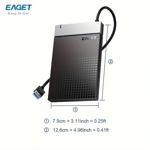 EAGET SATA III 2.5" USB 3.0 External SSD HDD Enclosure Case Caddy High Quality - Picture 2 of 5