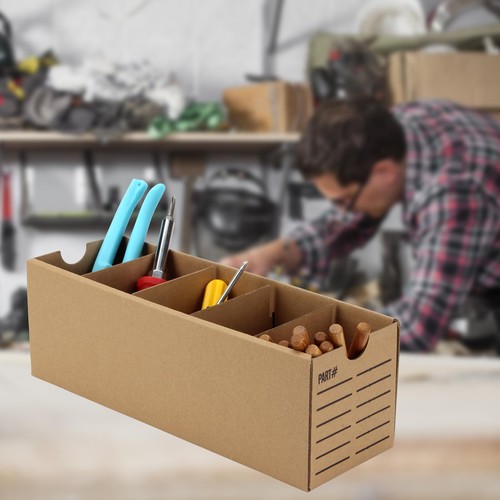 Parts Bins with Dividers, Cardboard Storage Boxes, Pantry Organizer Boxes, Pa... - Picture 7 of 7