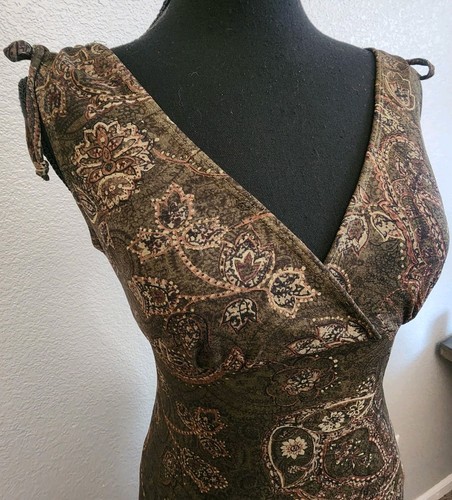 Vintage Y2K Rampage Babydoll Dress Size M Forrest Fairy Paisley 90s Green Grunge - Picture 4 of 9